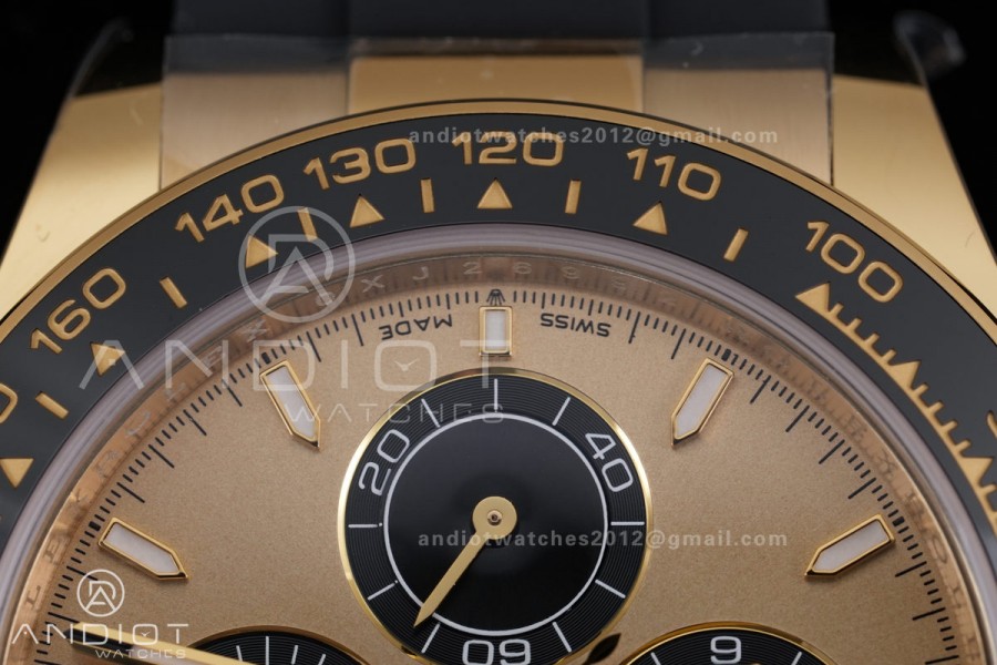 Daytona 126518 BTF 1:1 Best Edition YG/Black Dial on Oysterflex Strap SH4131 (Weighted)