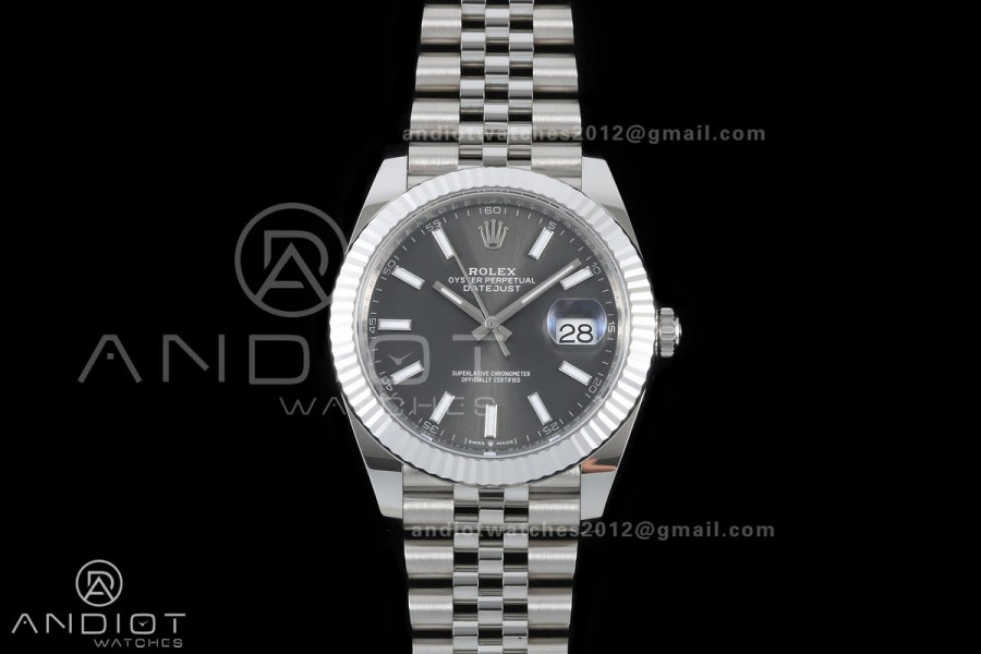 DateJust 41 126334 GOLD Maker 1:1 Best Edition Gray Stick Dial on Jubilee Bracelet JH3235 (Free Sprung)