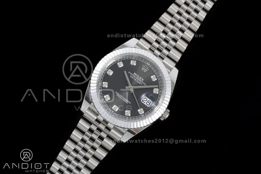 DateJust 41 126334 GOLD Maker 1:1 Best Edition Gray Diamonds Dial on Jubilee Bracelet JH3235 (Free Sprung)