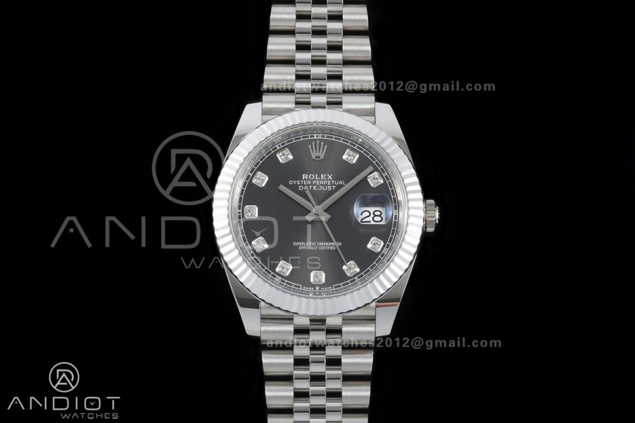DateJust 41 126334 GOLD Maker 1:1 Best Edition Gray Diamonds Dial on Jubilee Bracelet JH3235 (Free Sprung)
