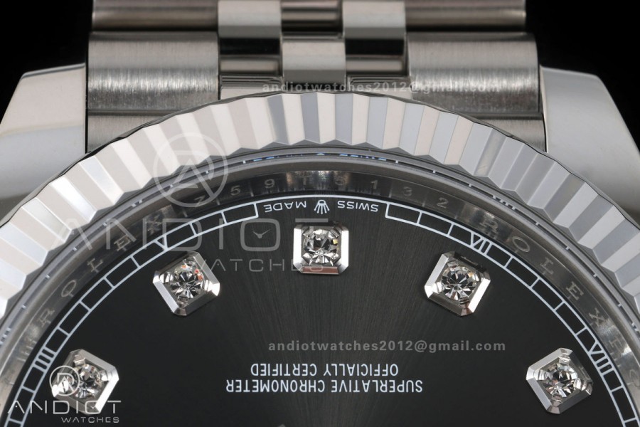 DateJust 41 126334 GOLD Maker 1:1 Best Edition Gray Diamonds Dial on Jubilee Bracelet JH3235 (Free Sprung)