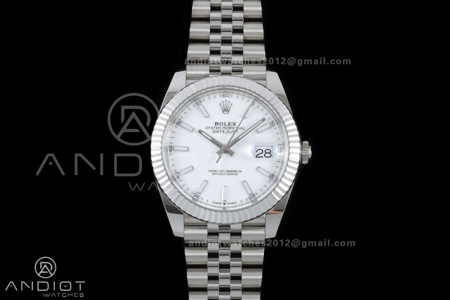 DateJust 41 126334 GOLD Maker 1:1 Best Edition White Stick Dial on Jubilee Bracelet JH3235 (Free Sprung)