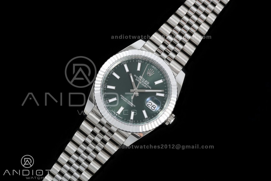 DateJust 41 126334 GOLD Maker 1:1 Best Edition Green Stick Dial on Jubilee Bracelet JH3235 (Free Sprung)