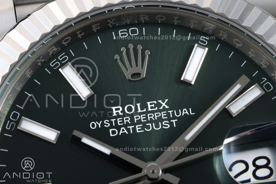 DateJust 41 126334 GOLD Maker 1:1 Best Edition Green Stick Dial on Jubilee Bracelet JH3235 (Free Sprung)