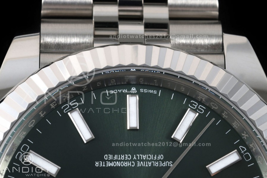 DateJust 41 126334 GOLD Maker 1:1 Best Edition Green Stick Dial on Jubilee Bracelet JH3235 (Free Sprung)