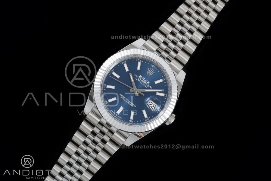 DateJust 41 126334 GOLD Maker 1:1 Best Edition Blue Stick Dial on Jubilee Bracelet JH3235 (Free Sprung)