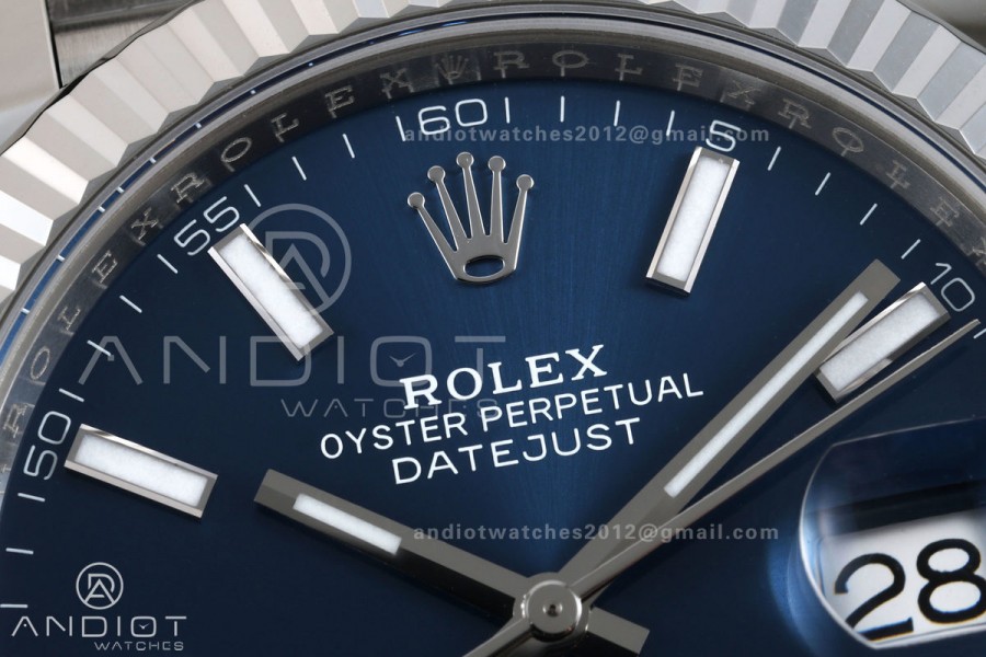 DateJust 41 126334 GOLD Maker 1:1 Best Edition Blue Stick Dial on Jubilee Bracelet JH3235 (Free Sprung)