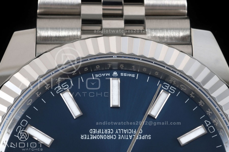 DateJust 41 126334 GOLD Maker 1:1 Best Edition Blue Stick Dial on Jubilee Bracelet JH3235 (Free Sprung)