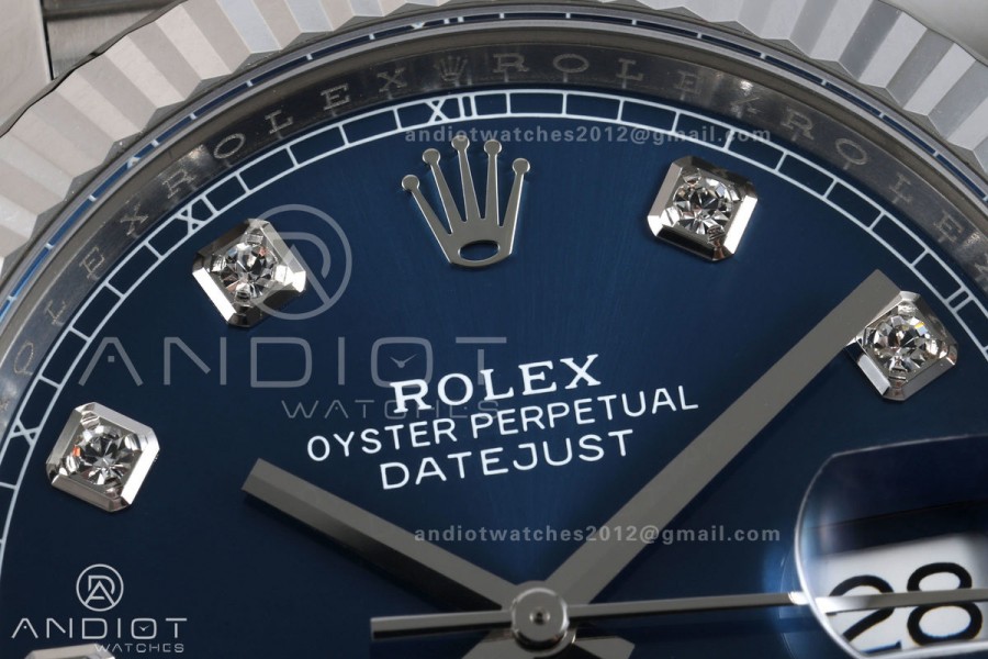 DateJust 41 126334 GOLD Maker 1:1 Best Edition Blue Diamonds Dial on Jubilee Bracelet JH3235 (Free Sprung)