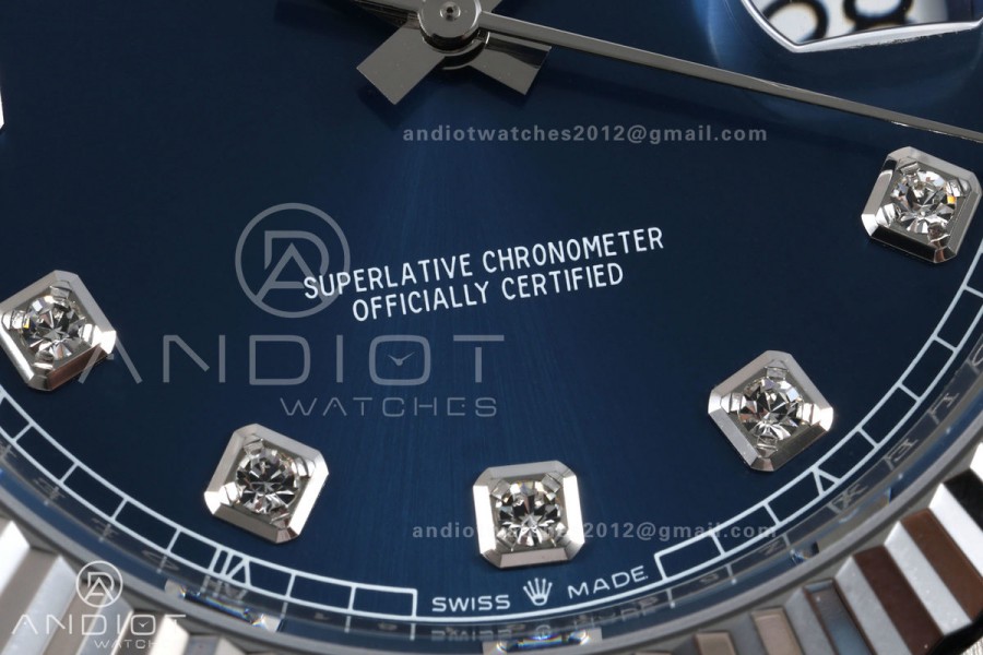 DateJust 41 126334 GOLD Maker 1:1 Best Edition Blue Diamonds Dial on Jubilee Bracelet JH3235 (Free Sprung)