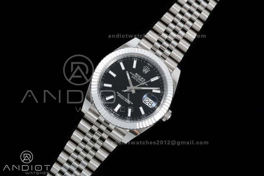 DateJust 41 126334 GOLD Maker 1:1 Best Edition Black Stick Dial on Jubilee Bracelet JH3235 (Free Sprung)