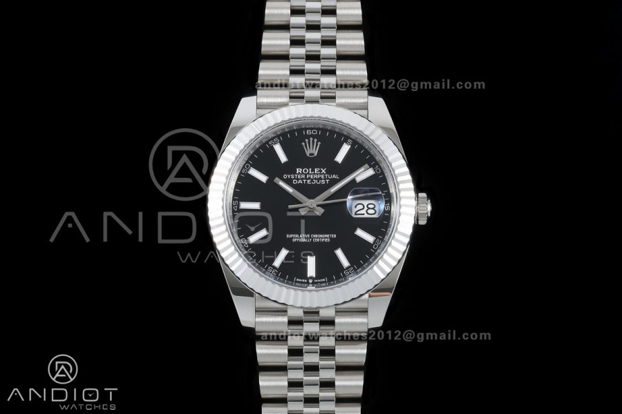 DateJust 41 126334 GOLD Maker 1:1 Best Edition Black Stick Dial on Jubilee Bracelet JH3235 (Free Sprung)