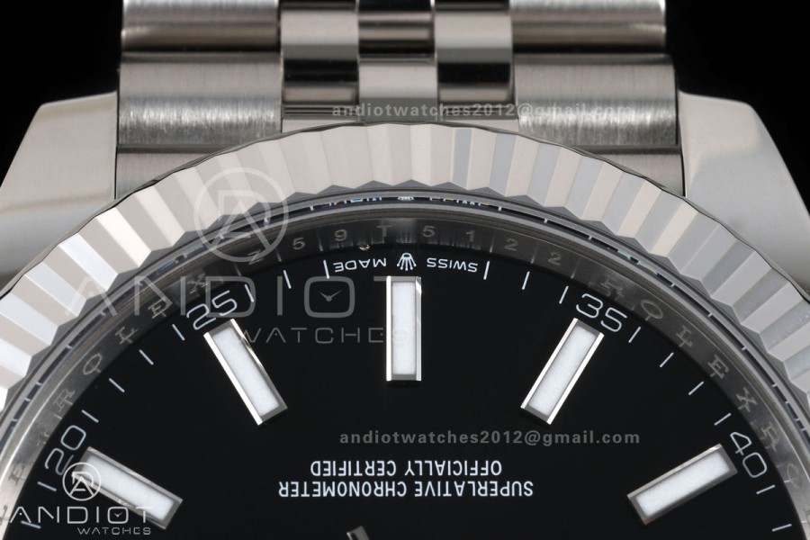 DateJust 41 126334 GOLD Maker 1:1 Best Edition Black Stick Dial on Jubilee Bracelet JH3235 (Free Sprung)