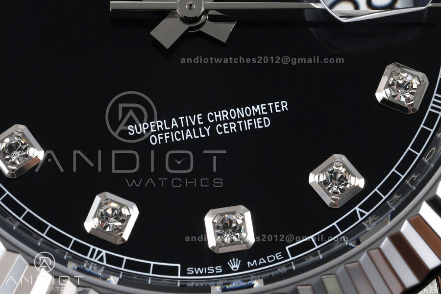 DateJust 41 126334 GOLD Maker 1:1 Best Edition Black Diamonds Dial on Jubilee Bracelet JH3235 (Free Sprung)