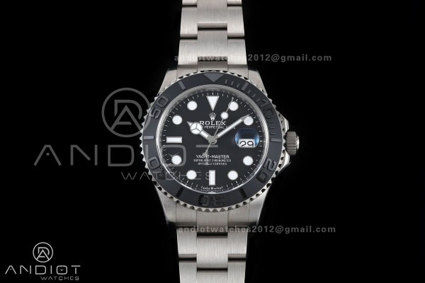 Yacht-Master 226627 Titanium GOLD Maker 1:1 Best Edition Black Dial on Titanium Bracelet JH3235 V18 (Free Sprung)