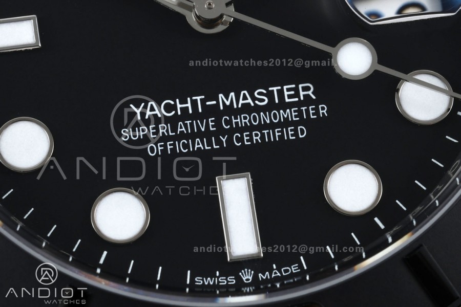 Yacht-Master 226627 Titanium GOLD Maker 1:1 Best Edition Black Dial on Titanium Bracelet JH3235 V18 (Free Sprung)