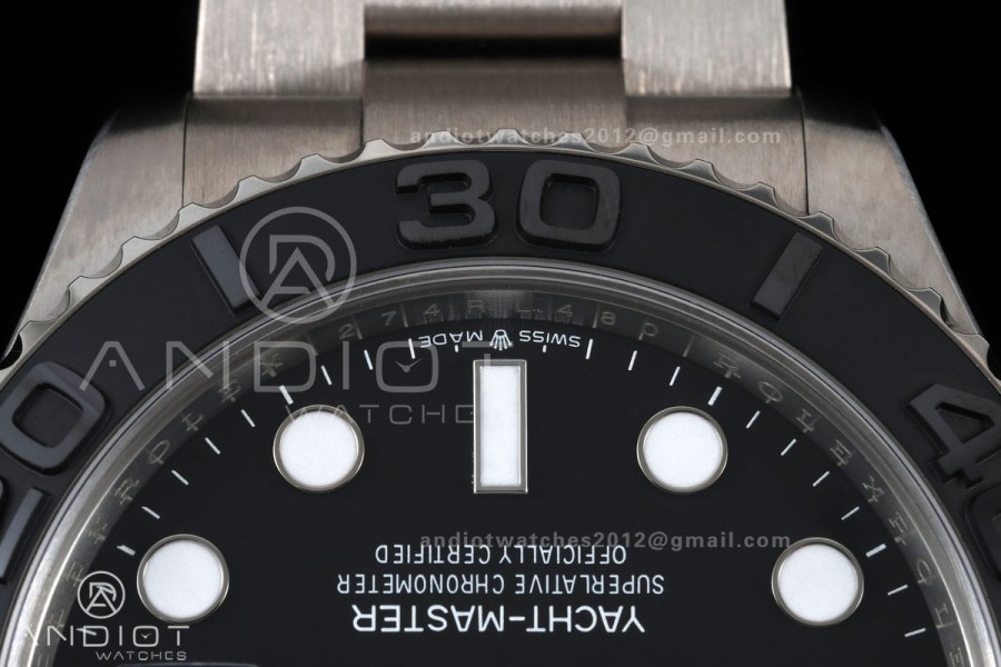 Yacht-Master 226627 Titanium GOLD Maker 1:1 Best Edition Black Dial on Titanium Bracelet JH3235 V18 (Free Sprung)