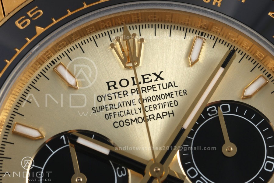 Daytona 126518 QF 1:1 Best Edition YG/Black Dial on Oysterflex Strap JH4131 V18 Weighted (Free Sprung)