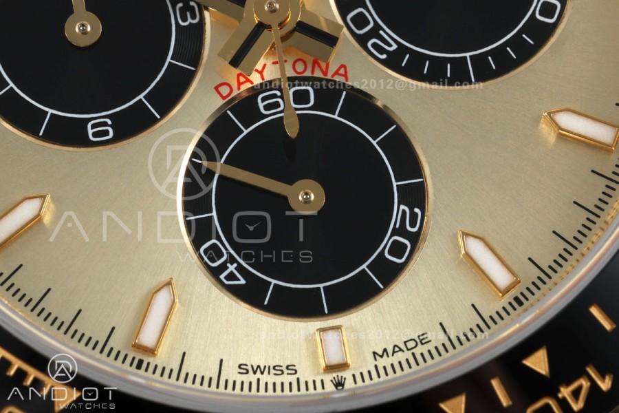 Daytona 126518 QF 1:1 Best Edition YG/Black Dial on Oysterflex Strap JH4131 V18 Weighted (Free Sprung)