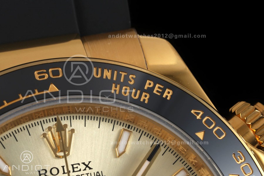 Daytona 126518 QF 1:1 Best Edition YG/Black Dial on Oysterflex Strap JH4131 V18 Weighted (Free Sprung)