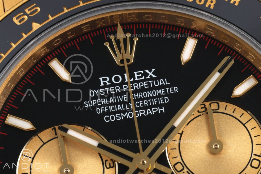 Daytona 126518 QF 1:1 Best Edition Black/YG Dial on Oysterflex Strap JH4131 V18 Weighted (Free Sprung)