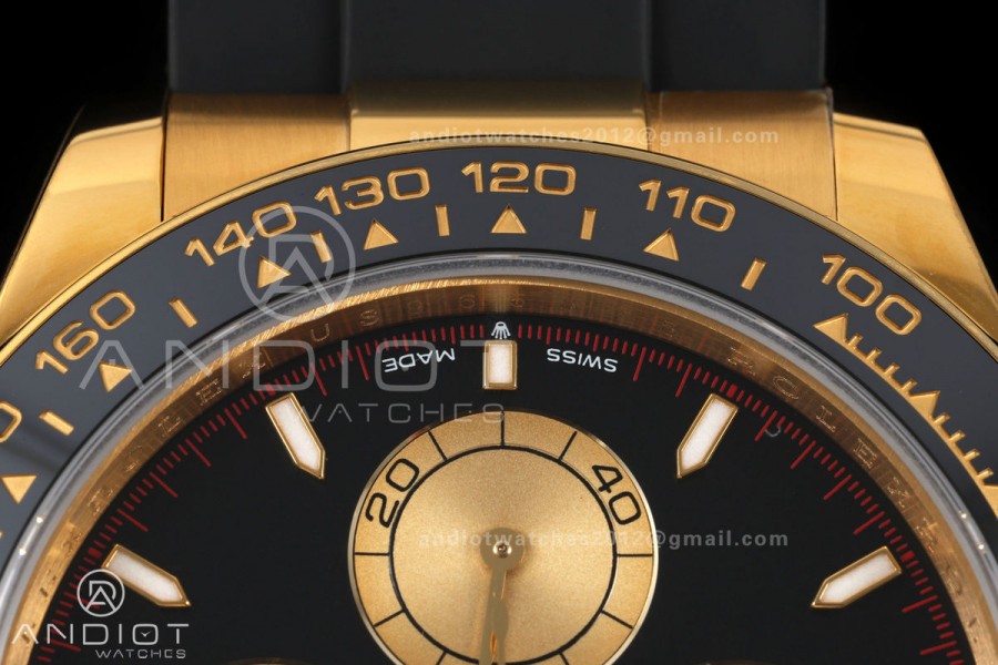 Daytona 126518 QF 1:1 Best Edition Black/YG Dial on Oysterflex Strap JH4131 V18 Weighted (Free Sprung)