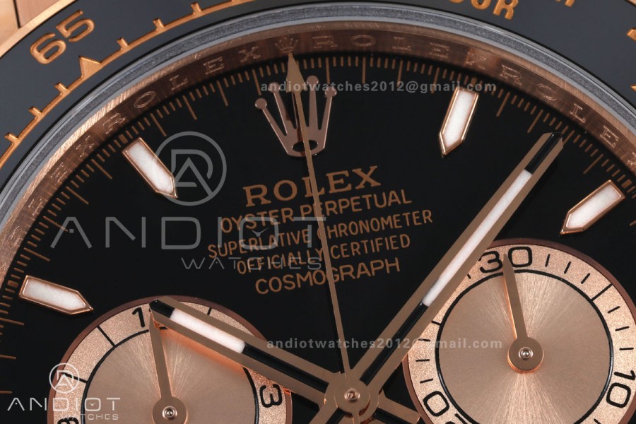 Daytona 126515 QF 1:1 Best Edition Black/RG Dial on Oysterflex Strap JH4131 V18 Weighted (Free Sprung)