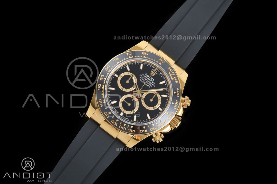 Daytona 126518 QF 1:1 Best Edition Black Dial on Oysterflex Strap JH4131 V18 Weighted (Free Sprung)