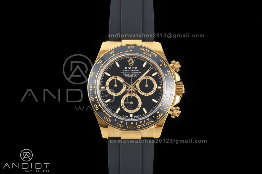 Daytona 126518 QF 1:1 Best Edition Black Dial on Oysterflex Strap JH4131 V18 Weighted (Free Sprung)