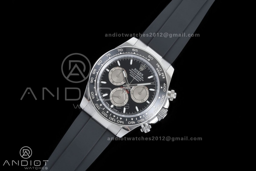 Daytona 126519 QF 1:1 Best Edition Black/Silver Dial on Oysterflex Strap JH4131 V18 Weighted (Free Sprung)