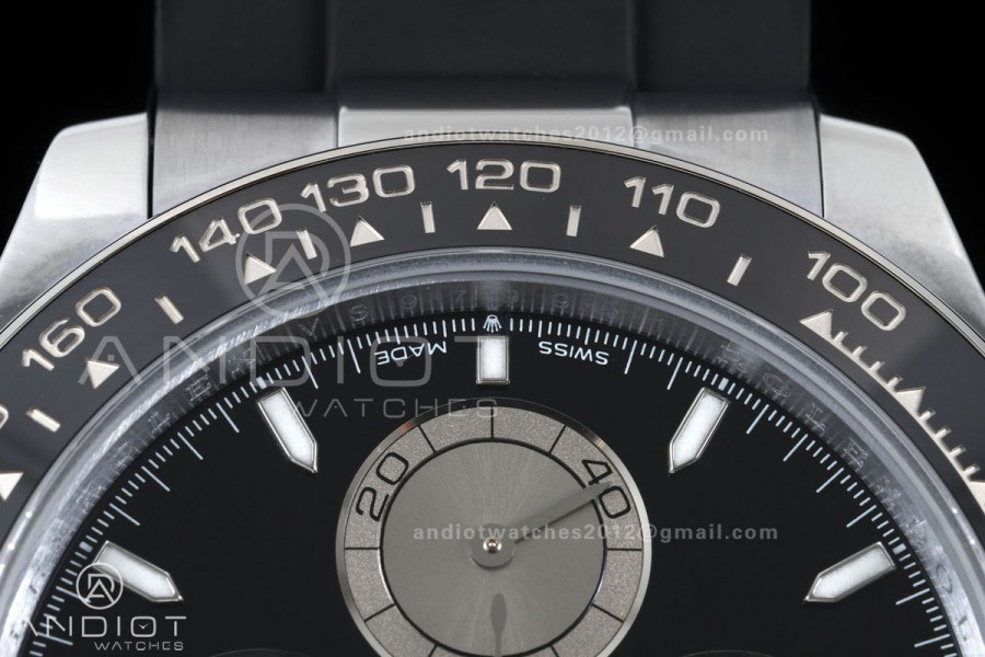Daytona 126519 QF 1:1 Best Edition Black/Silver Dial on Oysterflex Strap JH4131 V18 Weighted (Free Sprung)