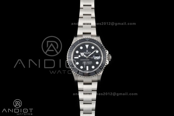 Yacht-Master 226627 Titanium QF 1:1 Best Edition Black Dial on Titanium Bracelet JH3235 V18 (Free Sprung)