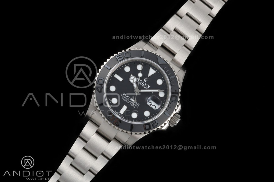 Yacht-Master 226627 Titanium QF 1:1 Best Edition Black Dial on Titanium Bracelet JH3235 V18 (Free Sprung)