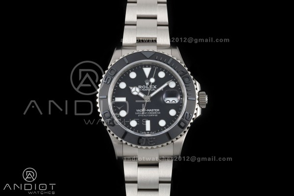 Yacht-Master 226627 Titanium QF 1:1 Best Edition Black Dial on Titanium Bracelet JH3235 V18 (Free Sprung)