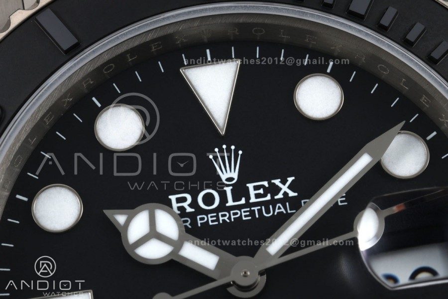 Yacht-Master 226627 Titanium QF 1:1 Best Edition Black Dial on Titanium Bracelet JH3235 V18 (Free Sprung)