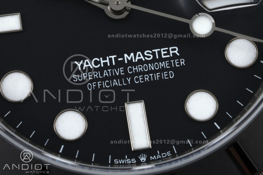 Yacht-Master 226627 Titanium QF 1:1 Best Edition Black Dial on Titanium Bracelet JH3235 V18 (Free Sprung)