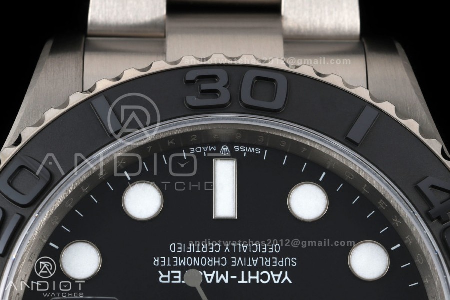 Yacht-Master 226627 Titanium QF 1:1 Best Edition Black Dial on Titanium Bracelet JH3235 V18 (Free Sprung)