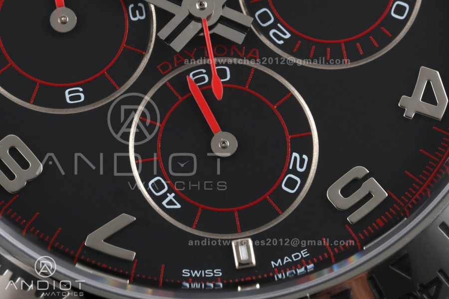 Daytona 116509 VF 1:1 Best Edition 904L Steel Black Numeral Dial on SS Bracelet DD4130