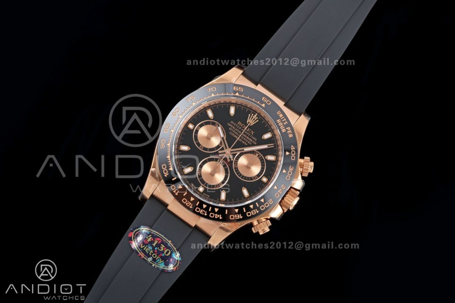 Daytona 116515 VF 1:1 Best Edition 904L Steel Black/RG Dial on Oysterflex Strap DD4130