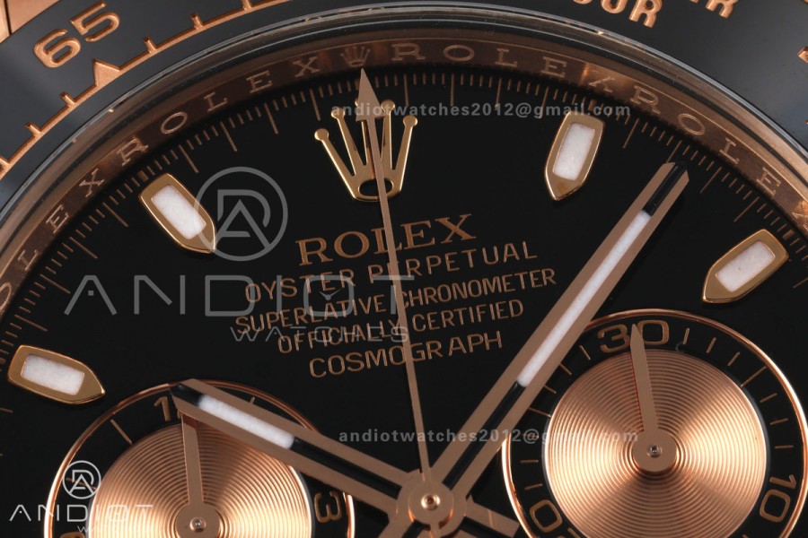 Daytona 116515 VF 1:1 Best Edition 904L Steel Black/RG Dial on Oysterflex Strap DD4130