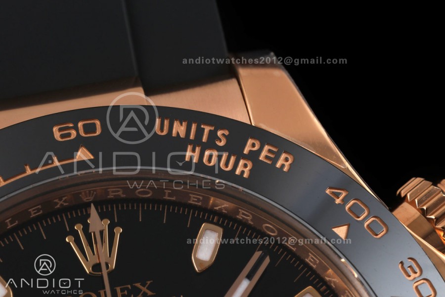 Daytona 116515 VF 1:1 Best Edition 904L Steel Black/RG Dial on Oysterflex Strap DD4130