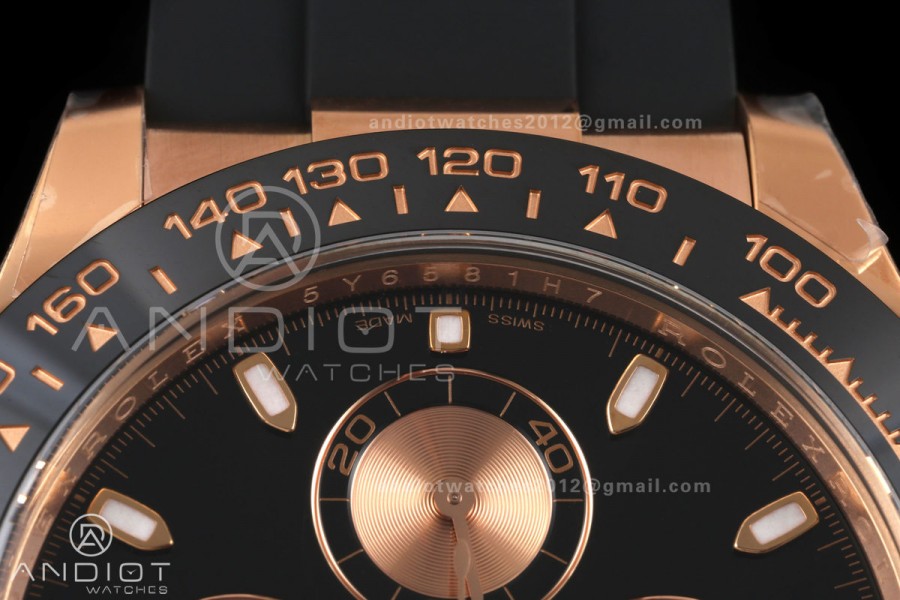 Daytona 116515 VF 1:1 Best Edition 904L Steel Black/RG Dial on Oysterflex Strap DD4130