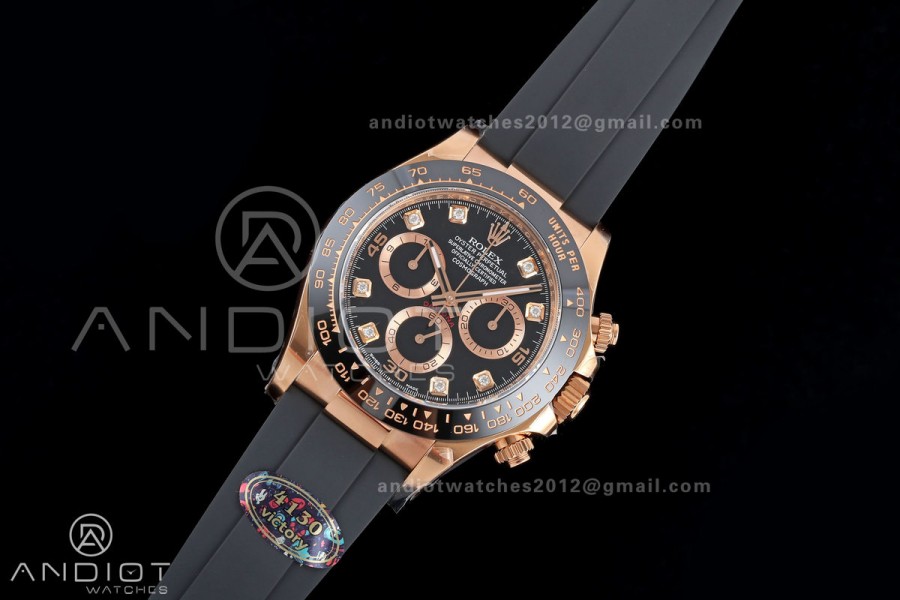 Daytona 116515 VF 1:1 Best Edition 904L Steel Black Diamonds Dial on Oysterflex Strap DD4130