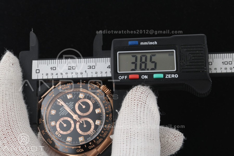 Daytona 116515 VF 1:1 Best Edition 904L Steel Black Diamonds Dial on Oysterflex Strap DD4130