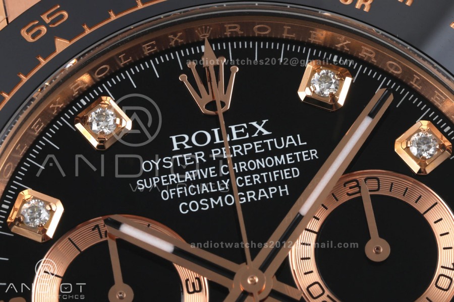 Daytona 116515 VF 1:1 Best Edition 904L Steel Black Diamonds Dial on Oysterflex Strap DD4130