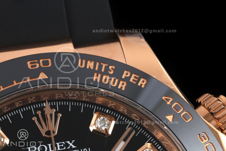 Daytona 116515 VF 1:1 Best Edition 904L Steel Black Diamonds Dial on Oysterflex Strap DD4130