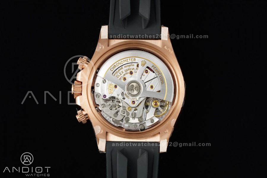 Daytona 126515 VF 1:1 Best Edition 904L Steel Black/RG Diamonds Dial on Oysterflex Strap DD4131