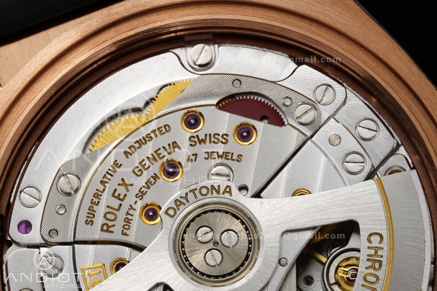 Daytona 126515 VF 1:1 Best Edition 904L Steel Black/RG Diamonds Dial on Oysterflex Strap DD4131