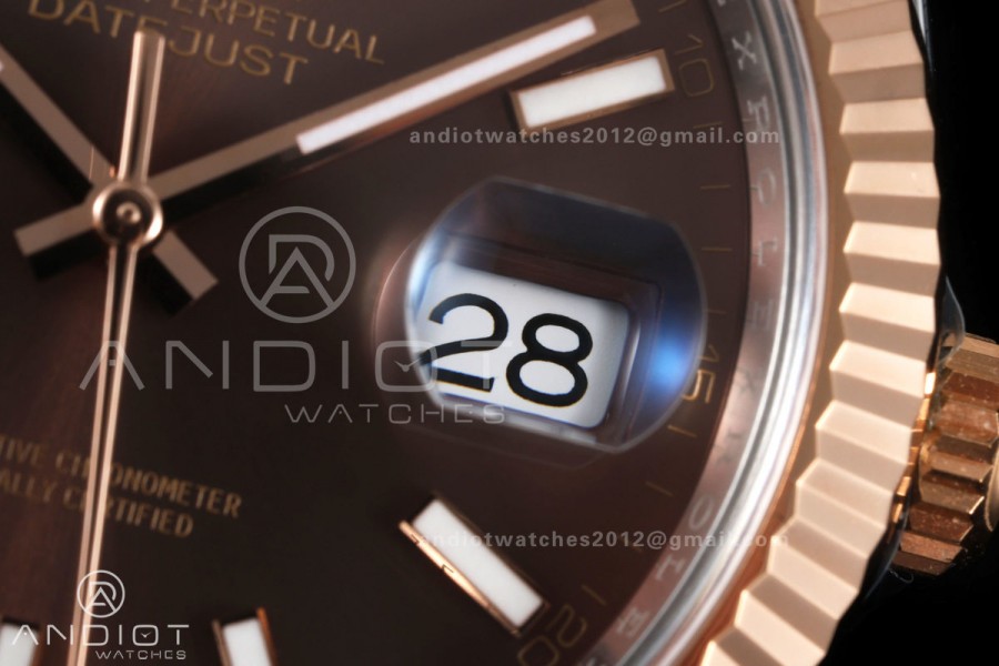 DateJust 41 126331 904L SS/RG VF 1:1 Best Edition Brown Stick Dial on Jubilee Bracelet DD3235