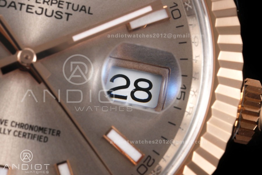 DateJust 41 126331 904L SS/RG VF 1:1 Best Edition RG Stick Dial on Jubilee Bracelet DD3235